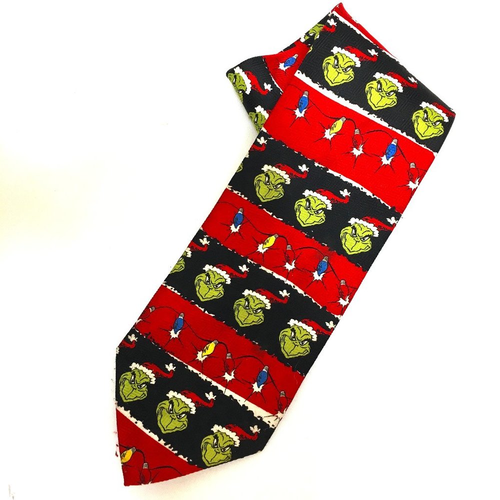 Dr Seuss Grinch Wide Christmas Tie Vtg